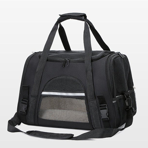 Soft-Sided Oxford Pet Carrier Bag with Wool Cushion – Mesh Ventilation, Top Handle & Shoulder Strap | Cats & Dogs up to 10kg | 6 Colors