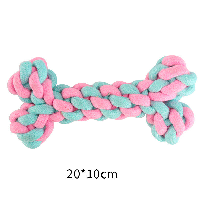 Braided Cotton Rope Dog Toy Set – Knot Balls, Tug Ropes & Dumbbell Knots | Chew, Molar & Tug-of-War | Dogs | 4, 6 & 12 Piece