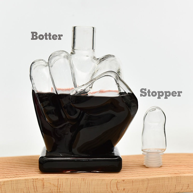 Middle Finger Whiskey Decanter – 1000ml Novelty Glass Decanter | Funny Gag Gift for Whiskey & Wine Lovers