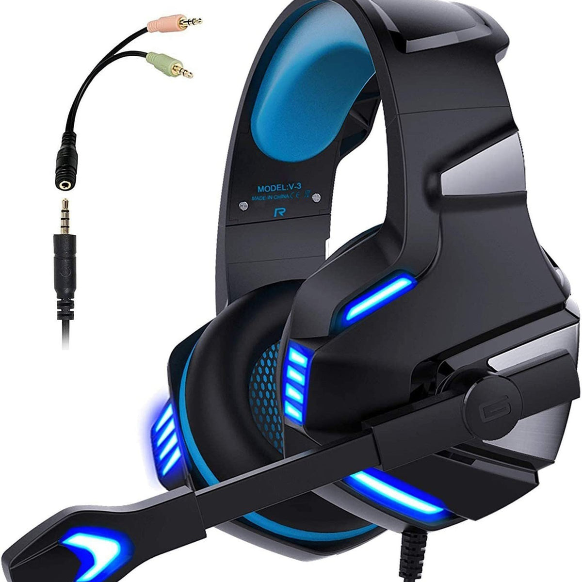 Wired RGB Gaming Headset with 50mm Drivers and Adjustable Microphone