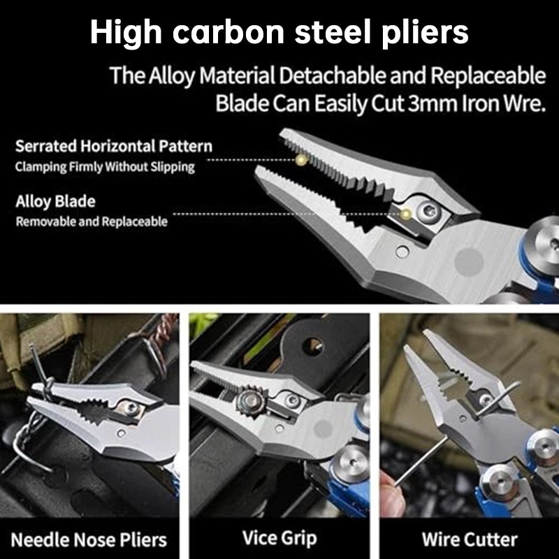 Compact Folding Multi-Tool with Pliers, Knife and Nail Puller