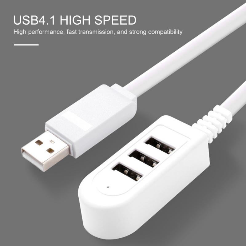 3-Port USB 2.0 Hub with 3A Charging and 30 cm Cable