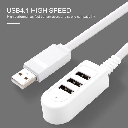 3-Port USB 2.0 Hub with 3A Charging and 30 cm Cable