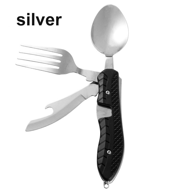Detachable Folding Stainless Steel Camping Cutlery Set, Knife Fork Spoon