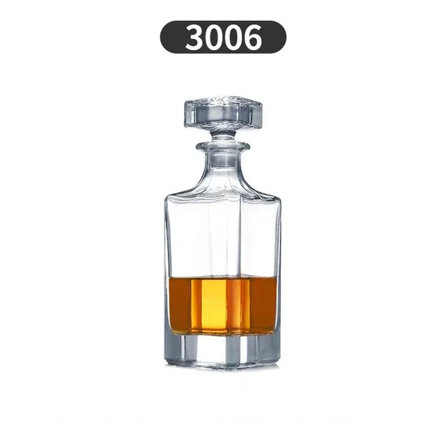 750ml Lead-Free Crystal Glass Whiskey Decanter – 6 Cut-Glass Designs | Airtight Stopper | Home Bar & Gift