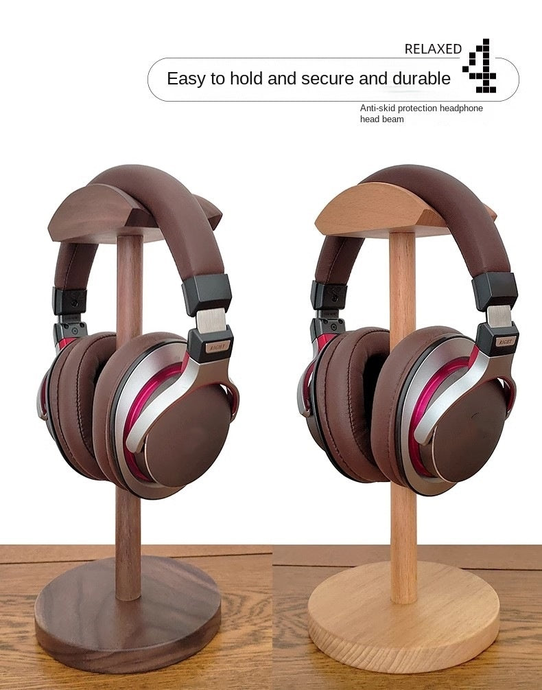 KOF Pattern Solid Wood Headphone Stand for Over-Ear Headphones