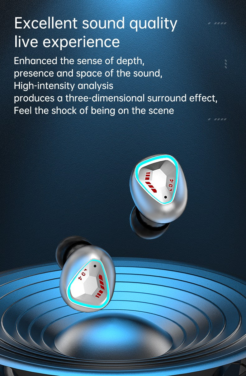 M45 Mecha Gaming TWS Earbuds with Low-Latency Mode and Charging Case