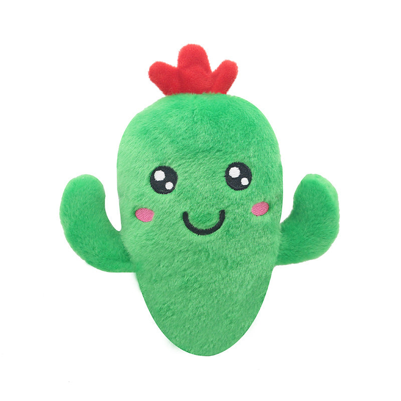Fruit & Veggie Plush Squeaky Dog Toy – Cute Smiley Face, Built-In Squeaker & Crinkle | Soft Chew | Dogs & Cats | 6 Styles