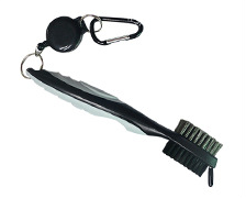 Double-Sided Golf Groove Cleaning Brush – Clips to Bag with Keychain