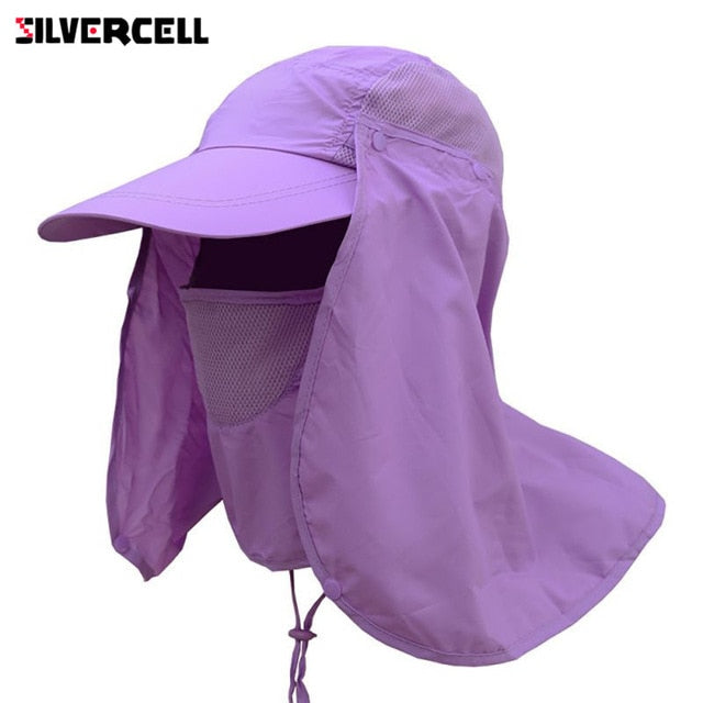 Unisex Flap Sun Hat with Removable Neck & Face Cover