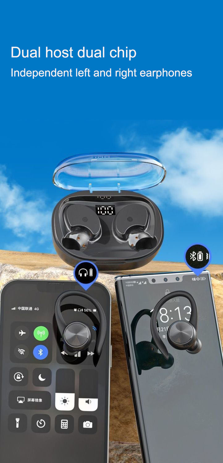 Q36 TWS Sports Bluetooth Earbuds – Hanging Ear Sweatproof Wireless Earphones