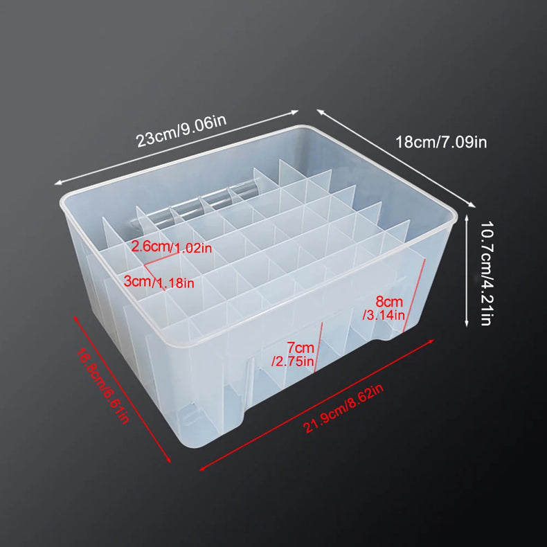 40-Compartment Transparent ABS Fishing Tackle Box