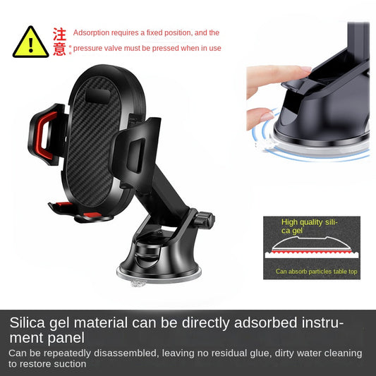 Universal Auto-Lock Car Phone Mount – Air Vent, Suction Cup & Clamp | Telescopic Arm, One-Hand Operation | Fits All Phones