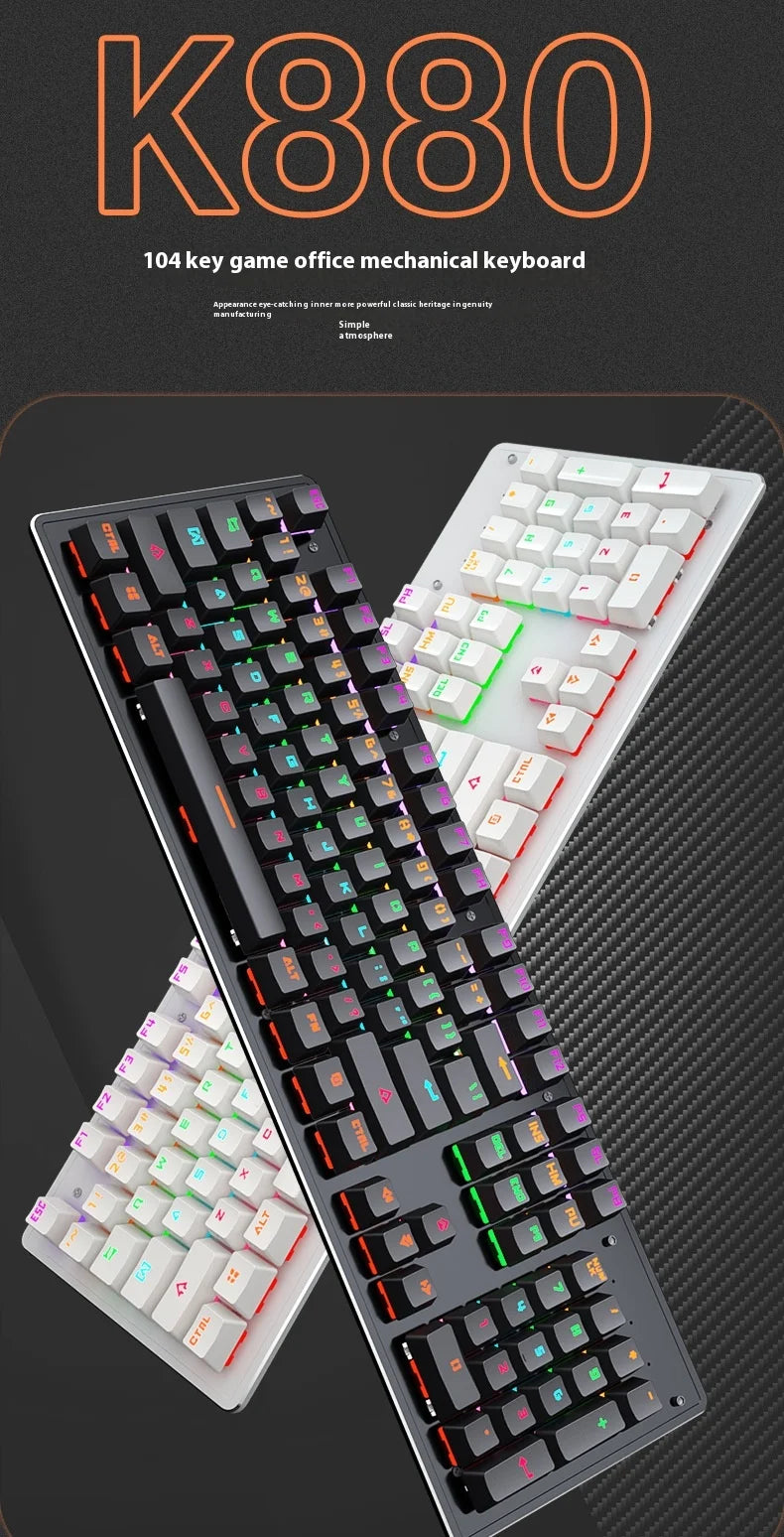 K880 104-Key Hot-Swappable Wired Mechanical Keyboard
