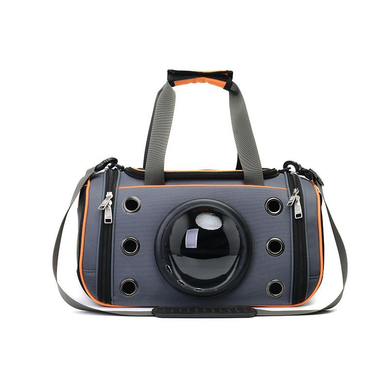 Space Capsule Pet Carrier Bag with Bubble Window – Breathable Oxford, 16L, Shoulder Strap | Cats & Small Dogs | 2 Sizes, 2 Colors