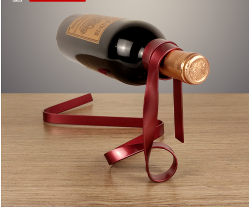 Ribbon Balance Wine Rack | Sculptural Iron Wine Bottle Holder | 4 Colors