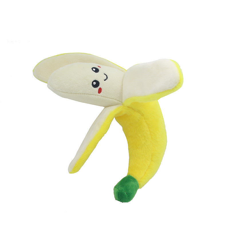 Fruit & Veggie Plush Squeaky Dog Toy – Cute Smiley Face, Built-In Squeaker & Crinkle | Soft Chew | Dogs & Cats | 6 Styles