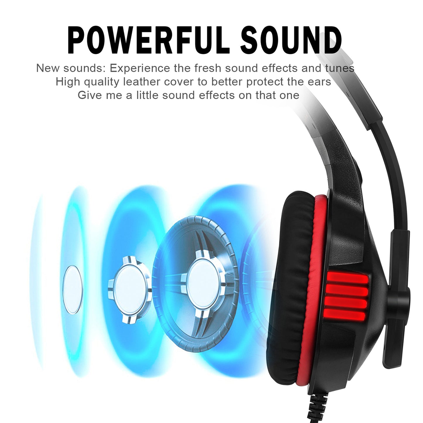 Wired RGB Gaming Headset with 50mm Drivers and Adjustable Microphone