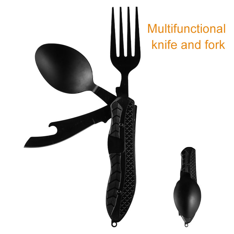 Detachable Folding Stainless Steel Camping Cutlery Set, Knife Fork Spoon