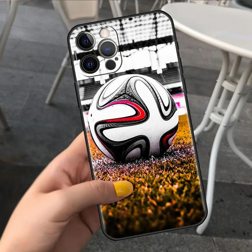 TPU Soccer Phone Case for iPhone 5–15 Series