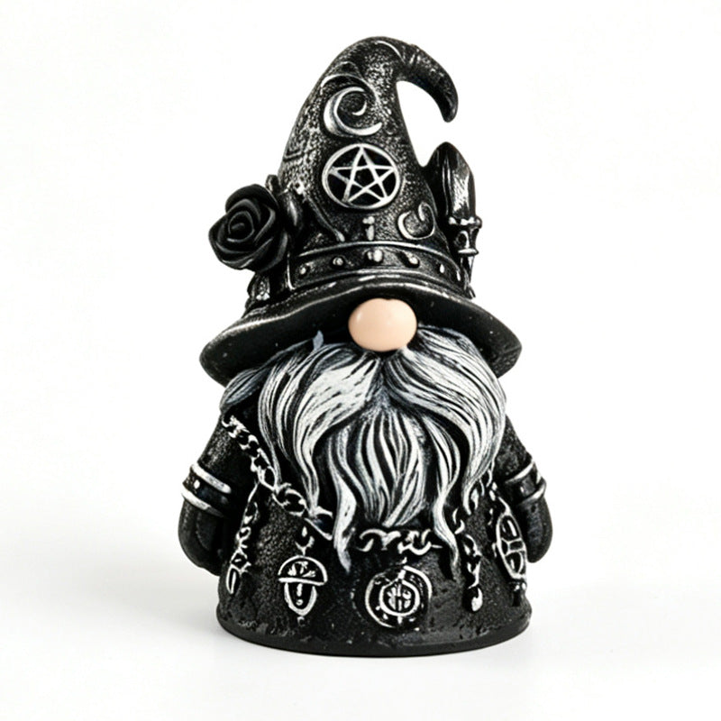 Gothic Wizard Dwarf Resin Figurine for Halloween Decor
