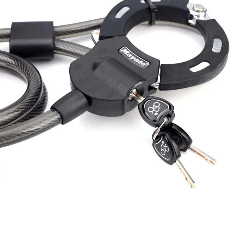 1.2 m × 14 mm Braided Steel Cable Lock with Key