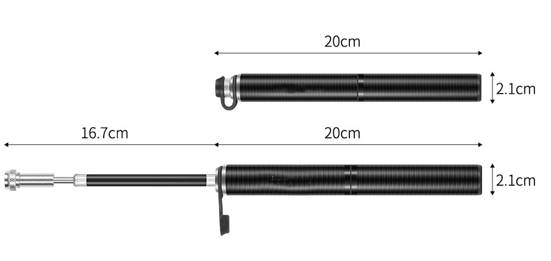 Mini Aluminum Alloy Bicycle Pump with 160 PSI and Dual Valve