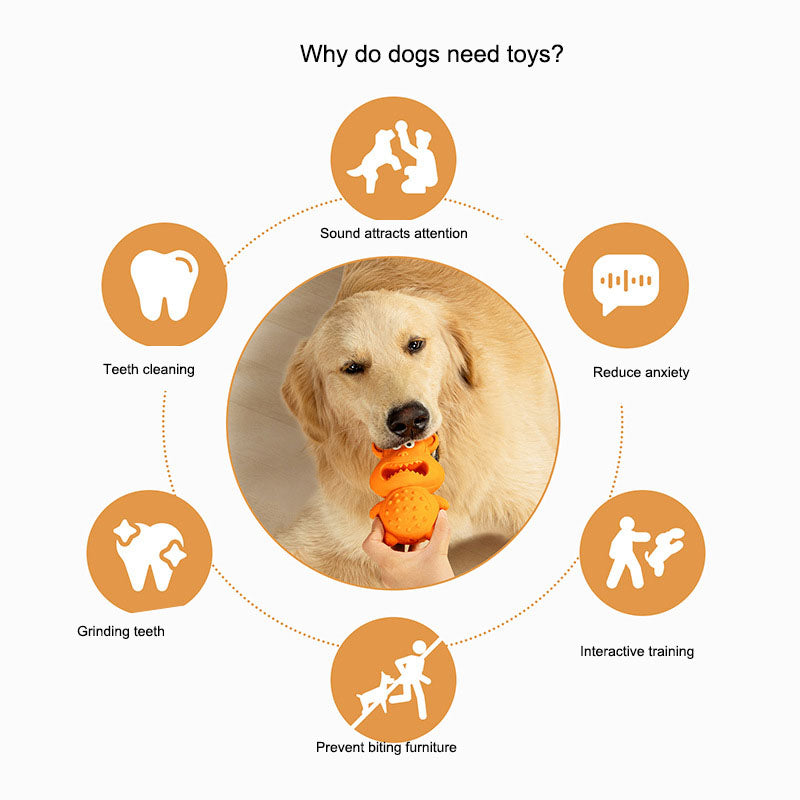 Orange Monkey Rubber Chew & Treat-Dispensing Dog Toy – Nubby Dental Texture, Hollow Treat Fill, Bite-Resistant | Dogs