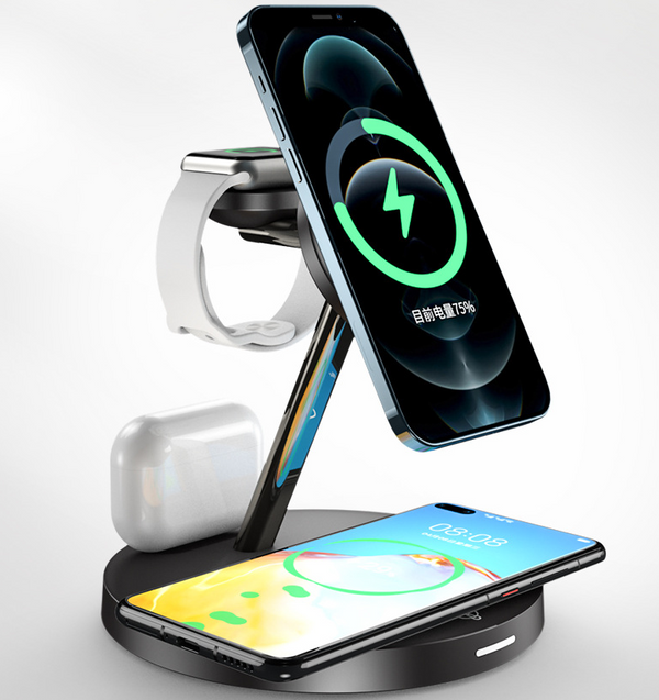 3-in-1 MagSafe Wireless Charger Stand – 15W Magnetic Charging Station for iPhone, Apple Watch & AirPods
