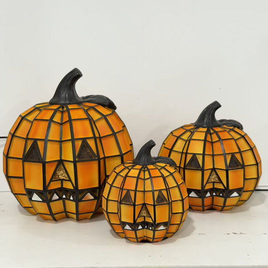 Halloween Resin Pumpkin Lantern Decoration