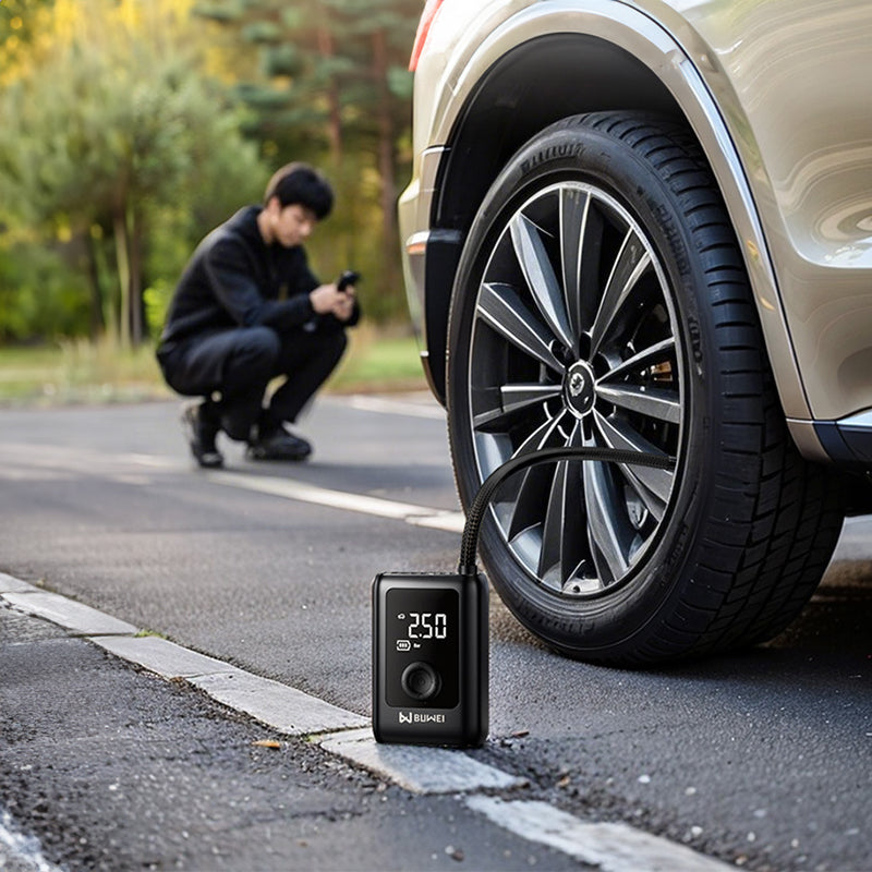 Rechargeable Electric Tire Inflator Pump – 150 PSI with LCD Display & LED Light, for Cars, Bikes & More