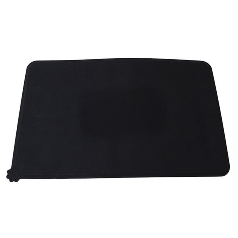 Silicone Pet Feeding Mat with Raised Edges – Waterproof, Non-Slip, Easy Clean | Dogs & Cats | Grey or Black