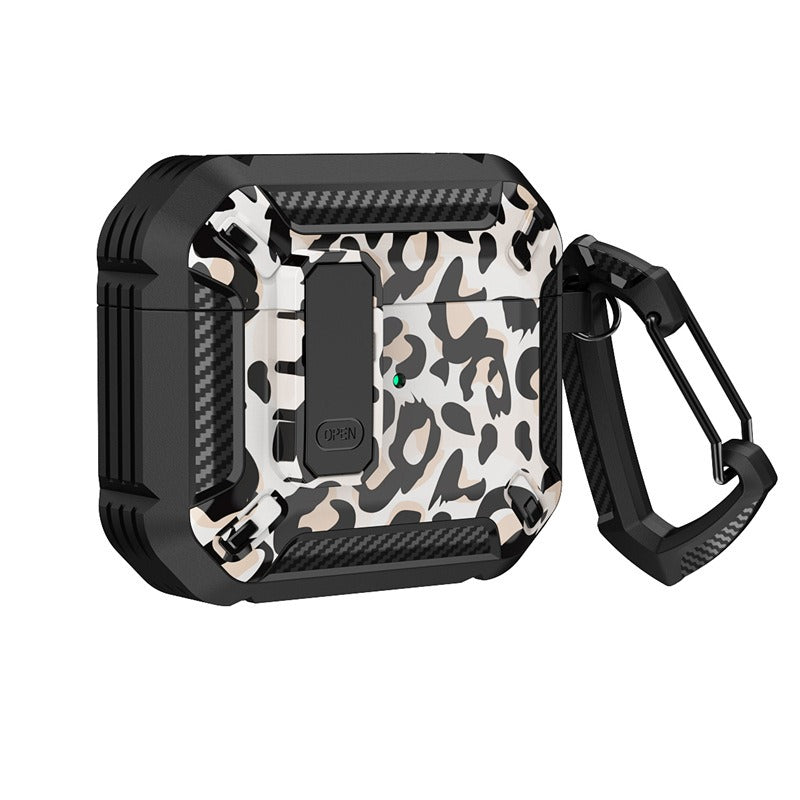 TPU Armored AirPods Case with Carabiner Clip