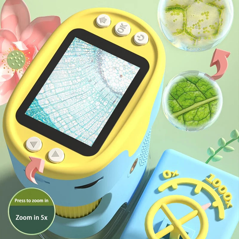 Pocket Handheld LED Microscope with Display and Memory Card