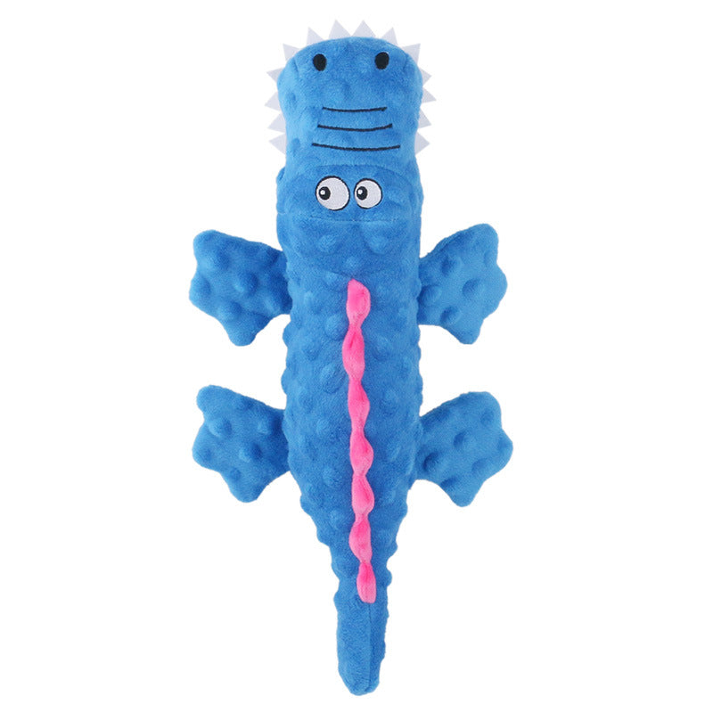 Crocodile Plush Squeaky & Crinkle Dog Toy – Bumpy Texture, BB Squeaker, Crinkle Legs | Soft Chew & Squeak | Dogs | Blue, Green & Purple