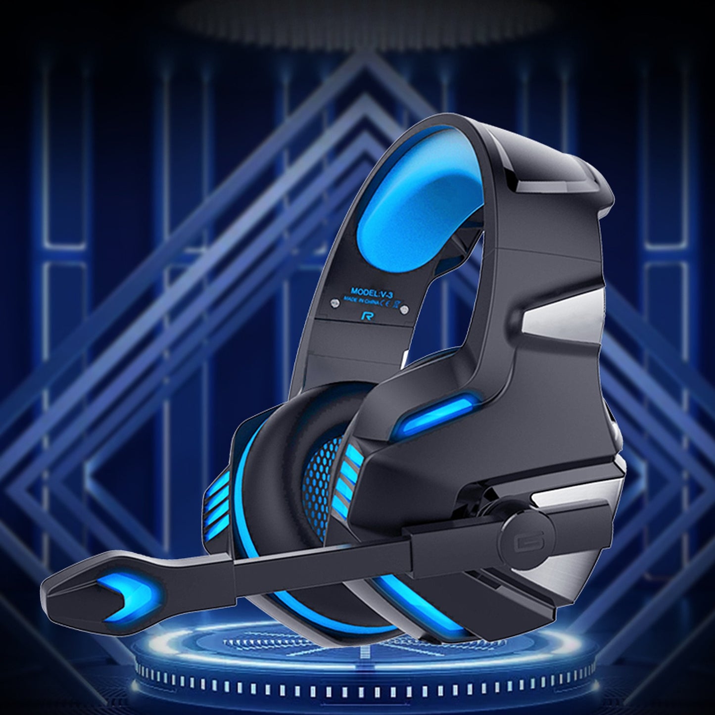 Wired RGB Gaming Headset with 50mm Drivers and Adjustable Microphone