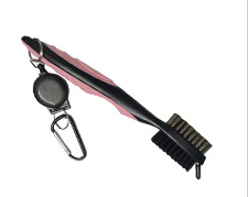 Double-Sided Golf Groove Cleaning Brush – Clips to Bag with Keychain
