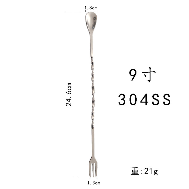 Stainless Steel Teardrop Bar Spoon – Threaded Cocktail Stirring Spoon
