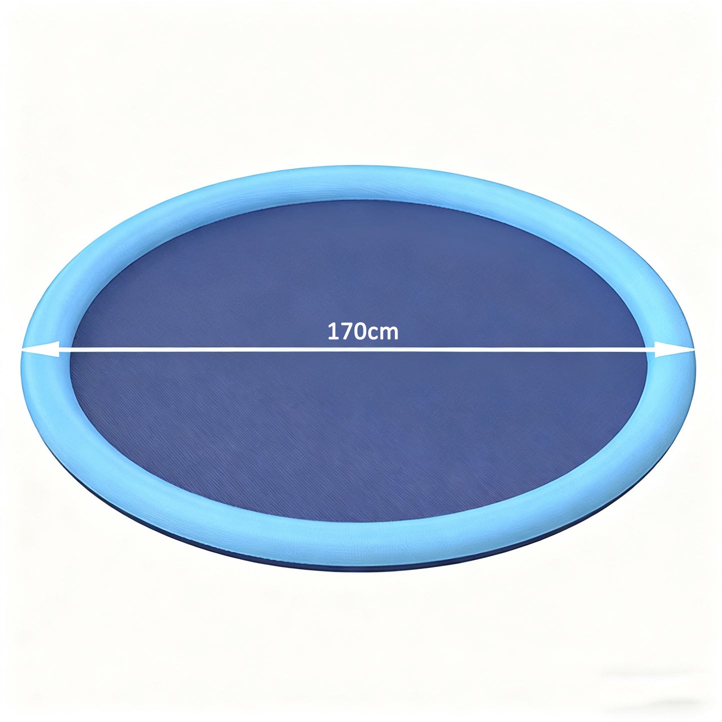 Thickened PVC Pet Splash Pad & Sprinkler Mat – Inflatable Ring Border, Hose-Connect Water Play | 4 Sizes | Indoor & Outdoor