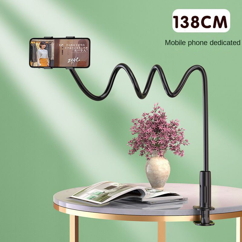 Flexible Gooseneck Phone & Tablet Stand with Desk Clamp – 75–138cm Adjustable Arm | Hands-Free Lazy Bracket | Bed, Desk & Sofa