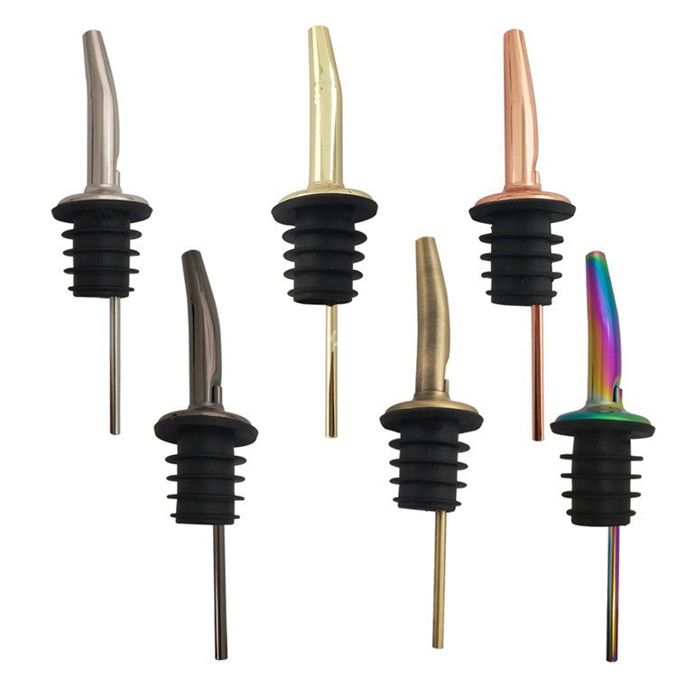 Copper-Plated Stainless Steel Wine & Spirit Speed Pourer – Drip-Free Bottle Spout with Rubber Stopper | Bartender Tool