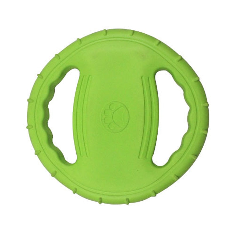 EVA Foam Dog Flying Disc with Grip Handles & Chew Ridges – Fetch, Tug & Chew Toy | 20cm | Dogs | Green, Red & Orange