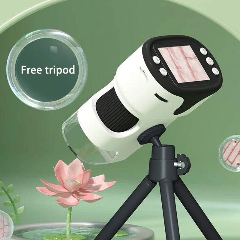 Pocket Handheld LED Microscope with Display and Memory Card