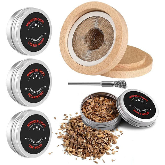 Wooden Cocktail Smoker & Flavored Wood Chip Options