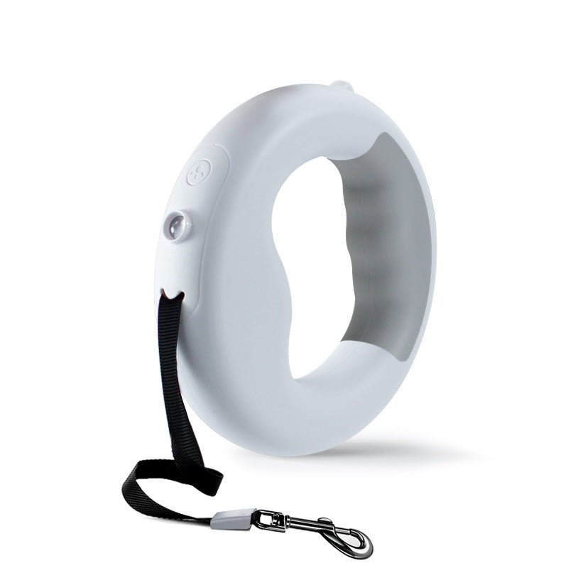 LED Retractable Dog Leash with Built-In Flashlight – 3M Flat Cord, USB Rechargeable, Ring Handle | Up to 44 lbs | 4 Colors