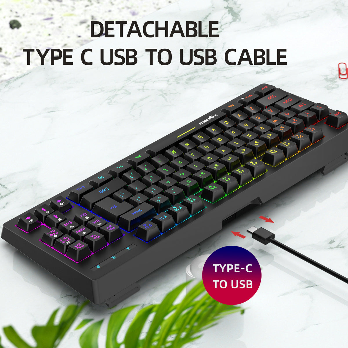 L100 87-Key 2.4G Wireless RGB Membrane Keyboard