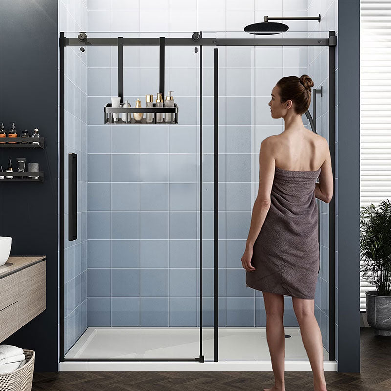 No-Drill Hanging Shower Caddy for Glass Doors – Single or 2-Tier Storage Rack