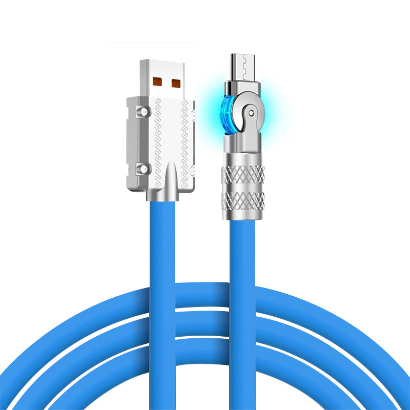 1m Rotatable Fast-Charging Cable with Type-C and iPhone Options