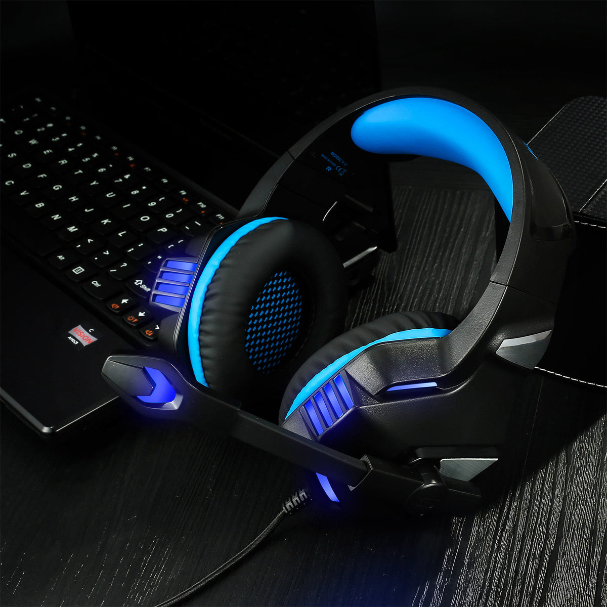 Wired RGB Gaming Headset with 50mm Drivers and Adjustable Microphone
