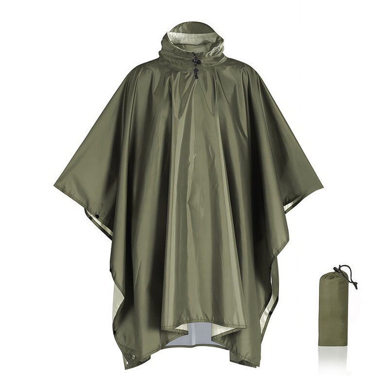 3-in-1 Waterproof Hooded Rain Poncho – Multi-Use Raincoat, Shelter & Sleeping Bag Cover